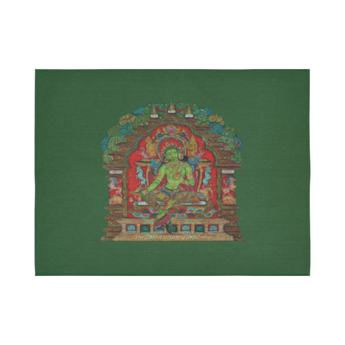 Green Tara from Tibetan Buddhism Cotton Linen Wall Tapestry 80"x 60"