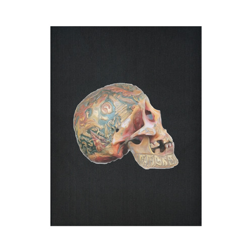 Colored Human Skull Cotton Linen Wall Tapestry 60"x 80"