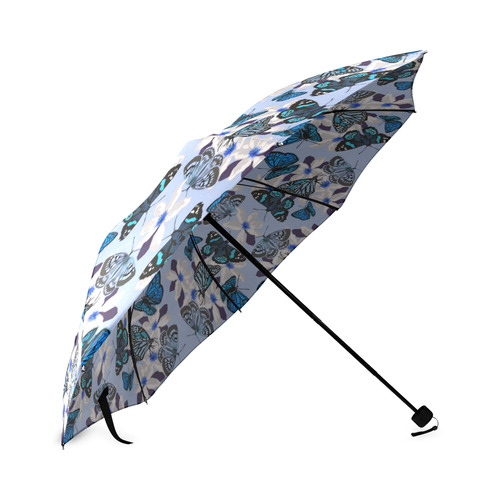 Butterflies in Blues Foldable Umbrella (Model U01)