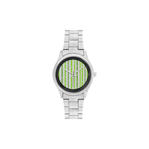 Designers elegant jungle Bamboo Watches : wild green jungle - inspired design Men's Stainless Steel Watch(Model 104)