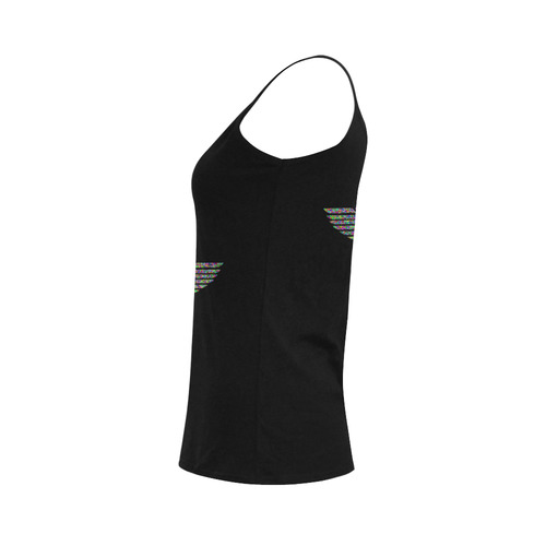 Abstract Triangle Eagle Wings Black Women's Spaghetti Top (USA Size) (Model T34)