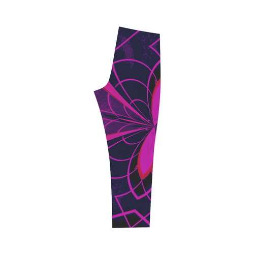 pINK N pURPLE nEON pUZZLE Capri Legging (Model L02)