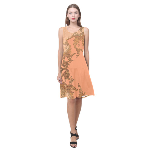 Vinatge design Sleeveless Splicing Shift Dress(Model D17)