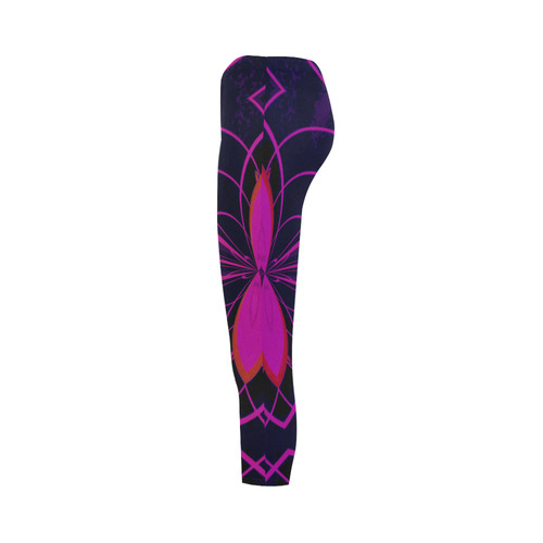 pINK N pURPLE nEON pUZZLE Capri Legging (Model L02)