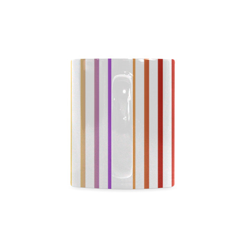 Narrow Flat Stripes Pattern Colored White Mug(11OZ)