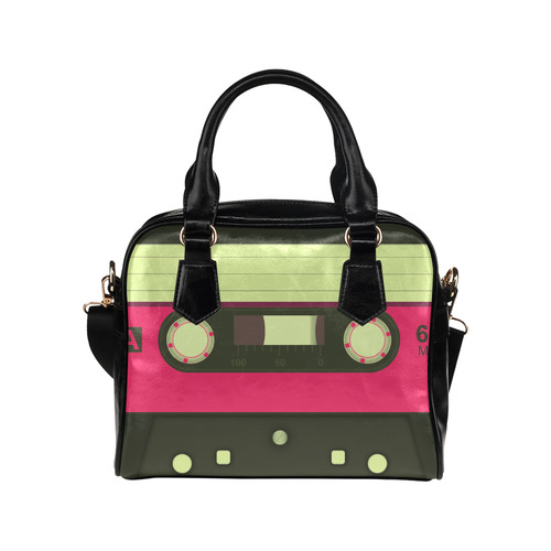 Pink Cassette Tape Shoulder Handbag (Model 1634)