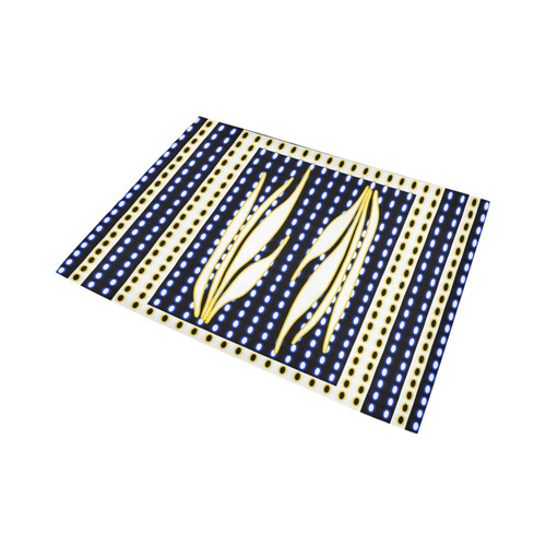 Blue gold rug Area Rug7'x5'