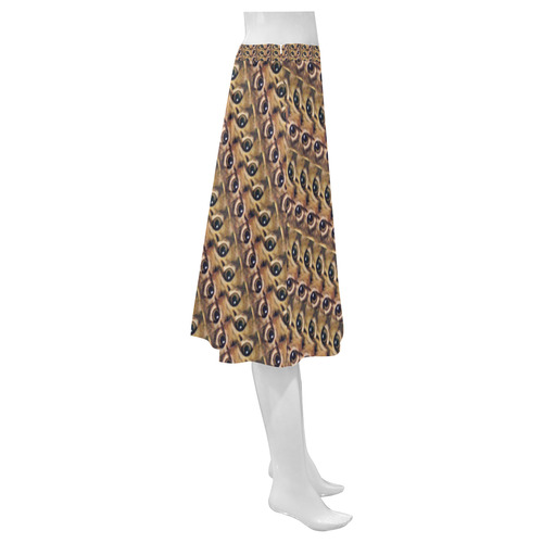ICU Somali Cat Eyes Mnemosyne Women's Crepe Skirt (Model D16)