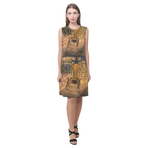 The egyptian temple Eos Women's Sleeveless Dress (Model D01)