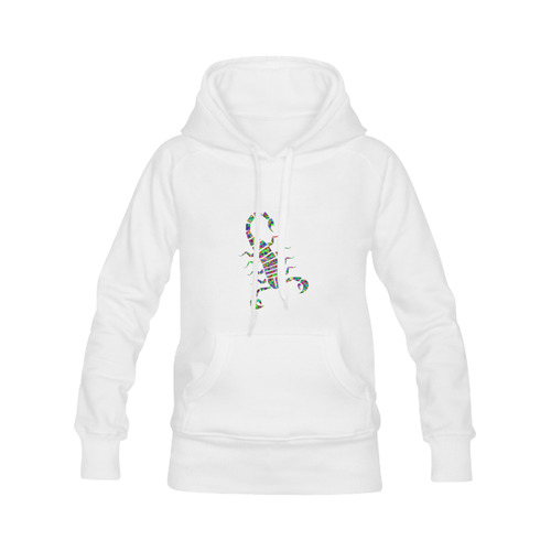 Abstract Triangle Scorpion White Men's Classic Hoodies (Model H10)