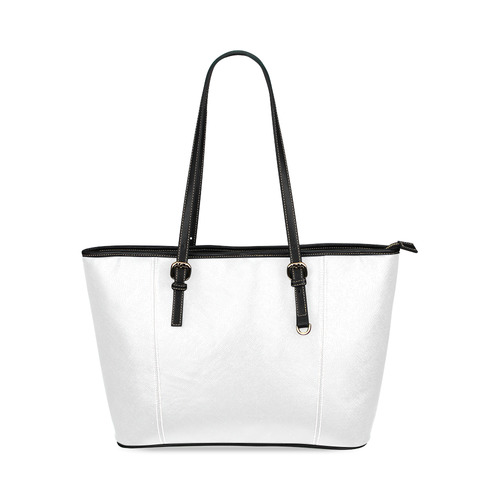 Wild exotic nature : Color and White designers original Bag edition Leather Tote Bag/Large (Model 1640)