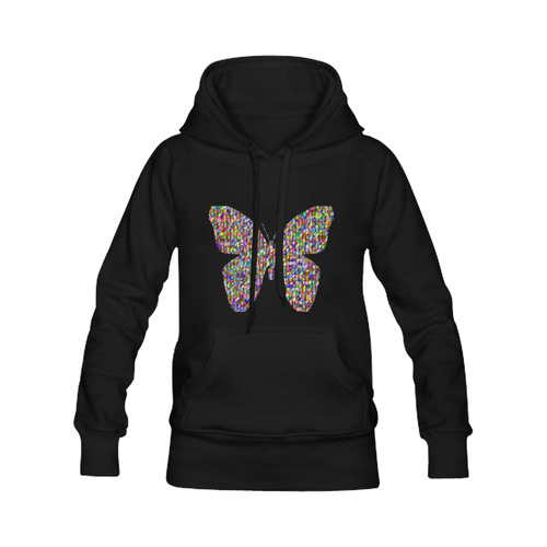 Abstract Triangle Butterfly Black Women's Classic Hoodies (Model H07)