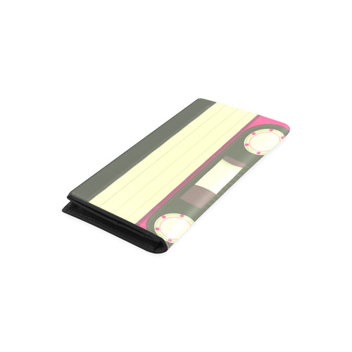 Pink Cassette Tape Women's Leather Wallet (Model 1611)