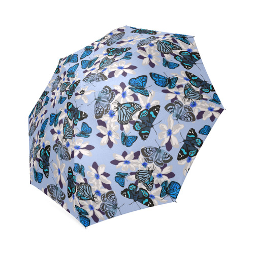 Butterflies in Blues Foldable Umbrella (Model U01)