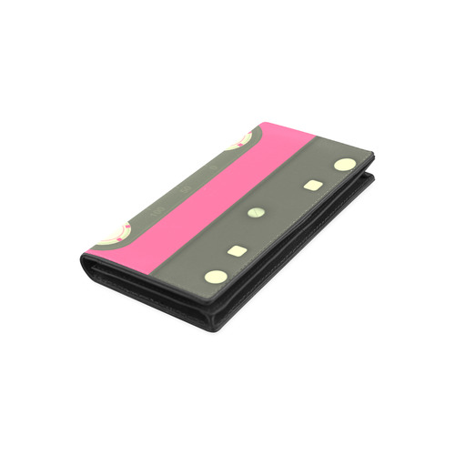 Pink Cassette Tape Women's Leather Wallet (Model 1611)