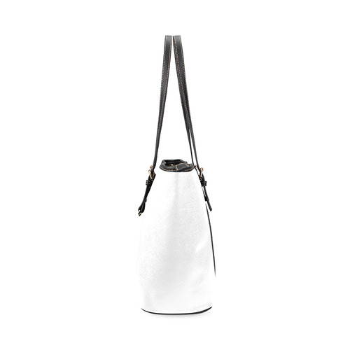 Wild exotic nature : Color and White designers original Bag edition Leather Tote Bag/Large (Model 1640)