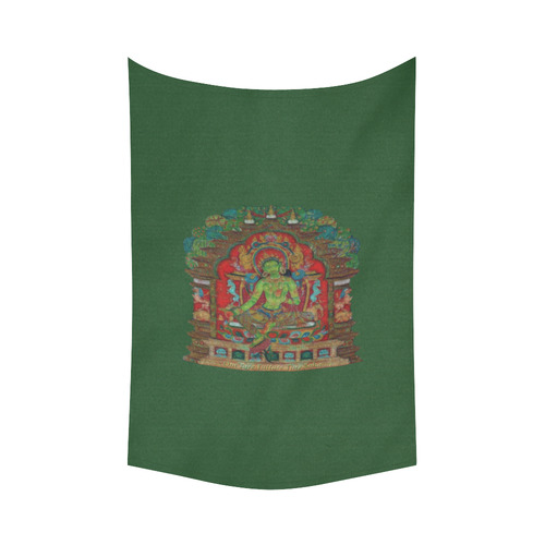 Green Tara from Tibetan Buddhism Cotton Linen Wall Tapestry 60"x 90"