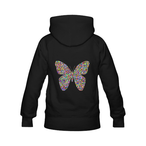 Abstract Triangle Butterfly Black Women's Classic Hoodies (Model H07)