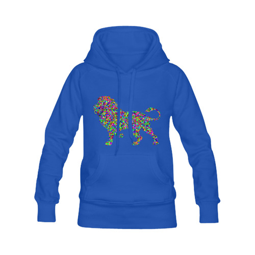 Abstract Triangle Lion Blue Men's Classic Hoodies (Model H10)