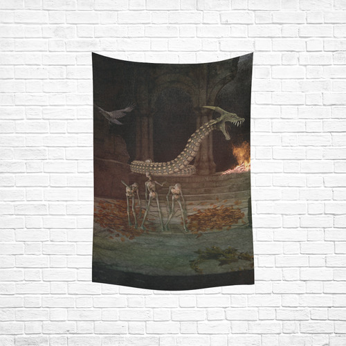 Dragon meet his Zombie Friends Cotton Linen Wall Tapestry 40"x 60"