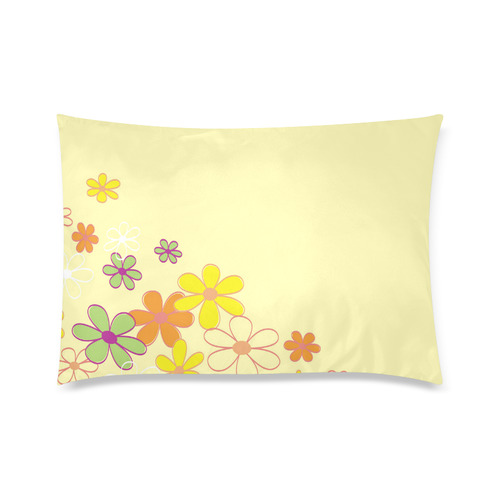 Gold-inspired design with hand-drawn Floral Art. Unique artwork. Custom Zippered Pillow Case 20"x30"(Twin Sides)