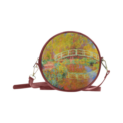 Monet Japanese Bridge Reflection Round Sling Bag (Model 1647)