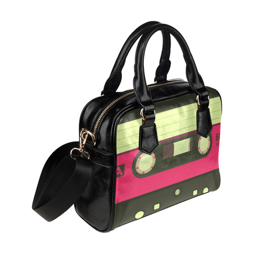 Pink Cassette Tape Shoulder Handbag (Model 1634)
