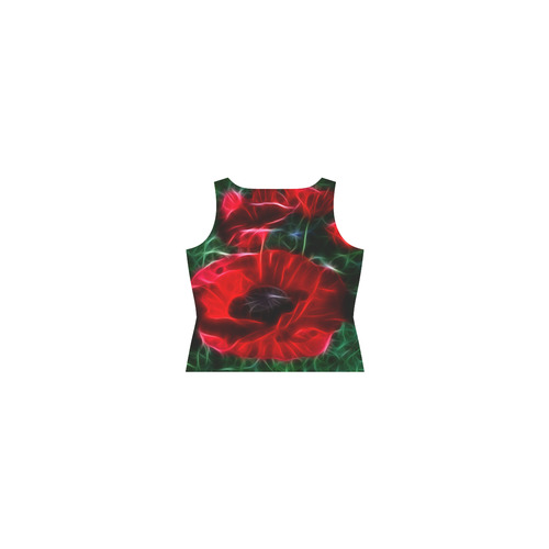 Wonderful Poppies In Summertime Sleeveless Splicing Shift Dress(Model D17)
