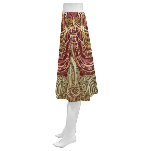 Fractal Meets Mandala Mnemosyne Women's Crepe Skirt (Model D16)