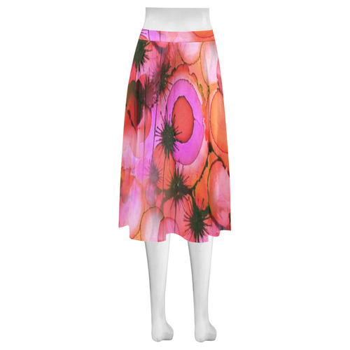 Palm Trees On Sunset Stains Mnemosyne Women's Crepe Skirt (Model D16)