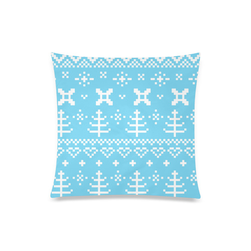 Siberic / Norway inspired fashionable Pillow : Pixel arts in blue and white Custom Zippered Pillow Case 20"x20"(Twin Sides)