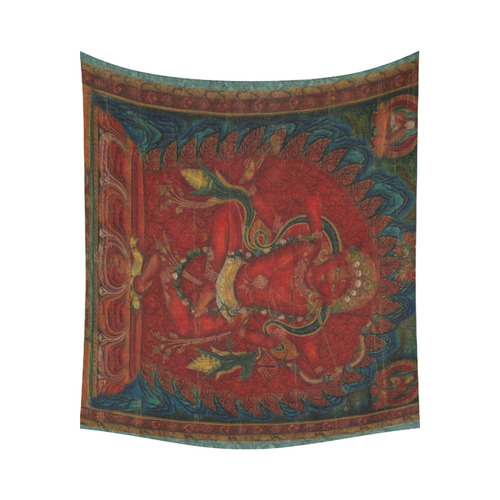 Kurukulla From Tibetan Buddhism Cotton Linen Wall Tapestry 60"x 51"