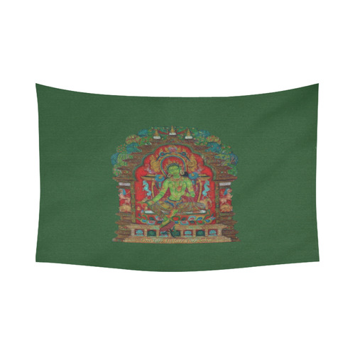 Green Tara from Tibetan Buddhism Cotton Linen Wall Tapestry 90"x 60"
