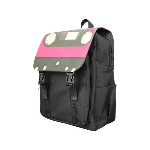 Pink Cassette Tape Casual Shoulders Backpack (Model 1623)