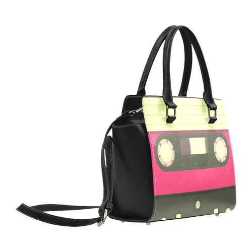 Pink Cassette Tape Classic Shoulder Handbag (Model 1653)