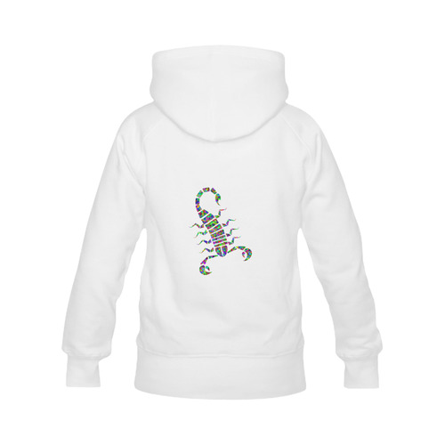 Abstract Triangle Scorpion White Men's Classic Hoodies (Model H10)