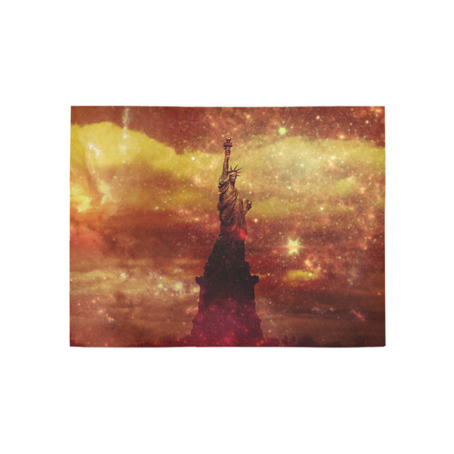 Lady Liberty Yellow Red Stars Area Rug 5'3''x4'