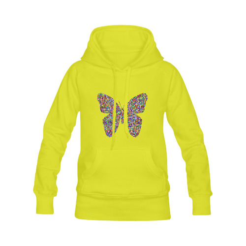 Abstract Triangle Butterfly Yellow Men's Classic Hoodies (Model H10)