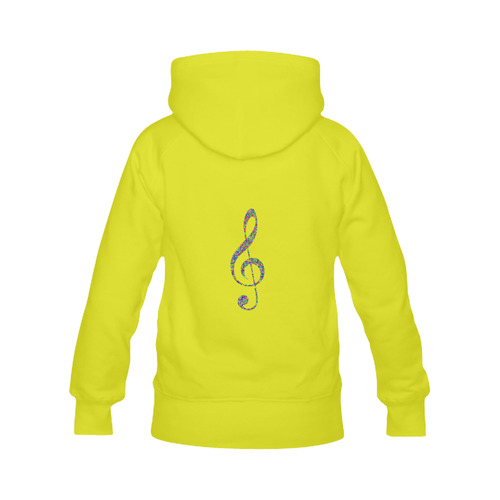 Abstract Triangle Music Note Yellow Men's Classic Hoodies (Model H10)