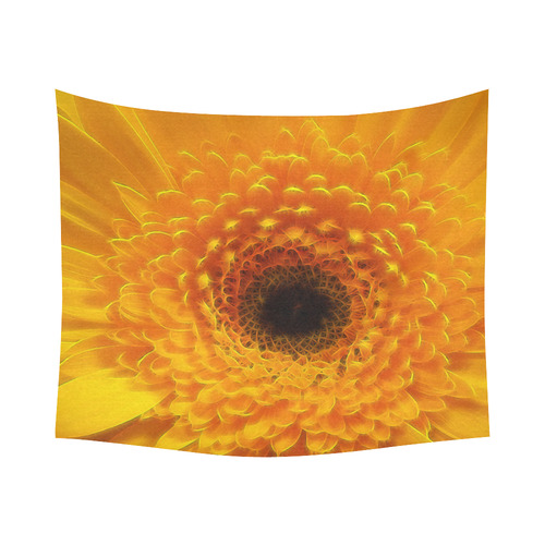 Yellow Flower Tangle FX Cotton Linen Wall Tapestry 60"x 51"