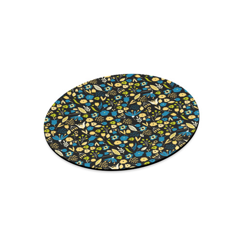 Cute Watercolor Floral Pattern Round Mousepad