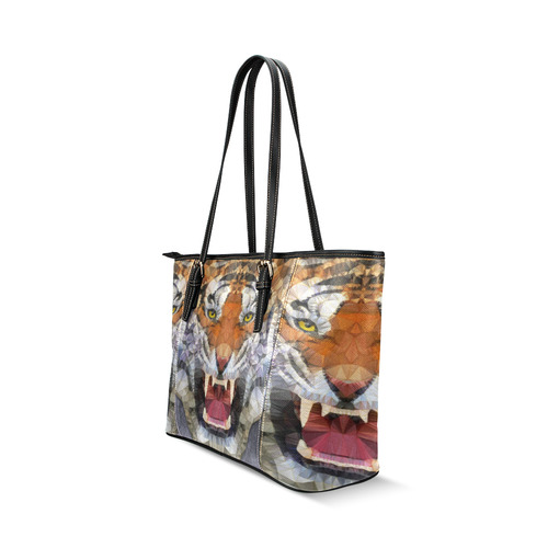 roaring tiger Leather Tote Bag/Small (Model 1640)