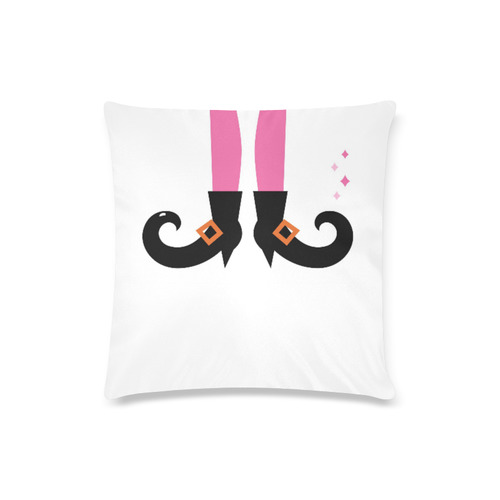 Pink and Black WITCH legs on pillow. Original design Custom Zippered Pillow Case 16"x16"(Twin Sides)