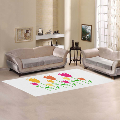 Width - long designers Rug for kitchens. Edition with Tulips. Designers edition 2016. Area Rug 9'6''x3'3''