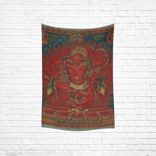 Kurukulla From Tibetan Buddhism Cotton Linen Wall Tapestry 40"x 60"