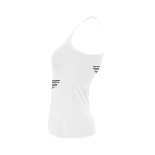 Abstract Triangle Eagle Wings White Women's Shoulder-Free Tank Top (Model T35)