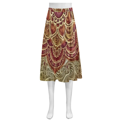 Fractal Meets Mandala Mnemosyne Women's Crepe Skirt (Model D16)