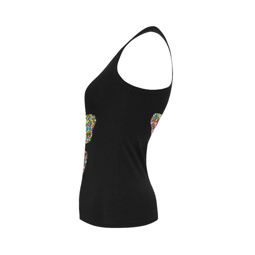 Abstract Triangle Butterfly Black Women's Shoulder-Free Tank Top (Model T35)