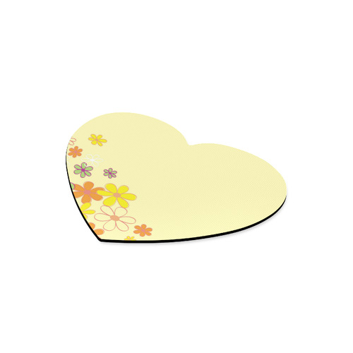Designers mousepad edition in vintage valentine style with hand-drawn flowers Heart-shaped Mousepad