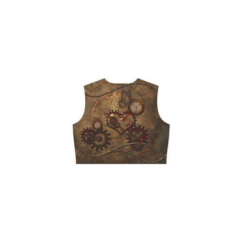 Steampunk, noble design clocks and gears Eos Women's Sleeveless Dress (Model D01)